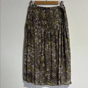 Jones New York Green and Black A-Line Skirt